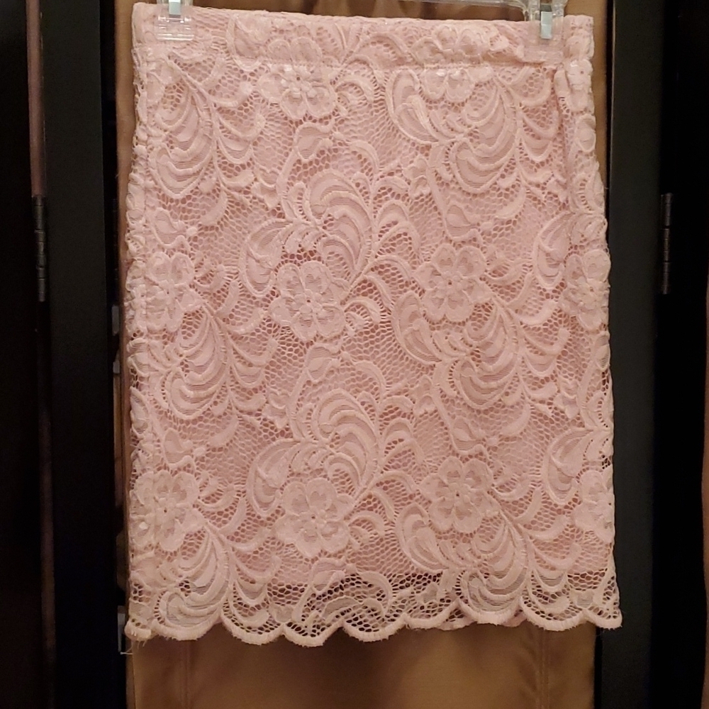 Ambiance Skirt Womens Size S Pink Lace Coquet Romatic